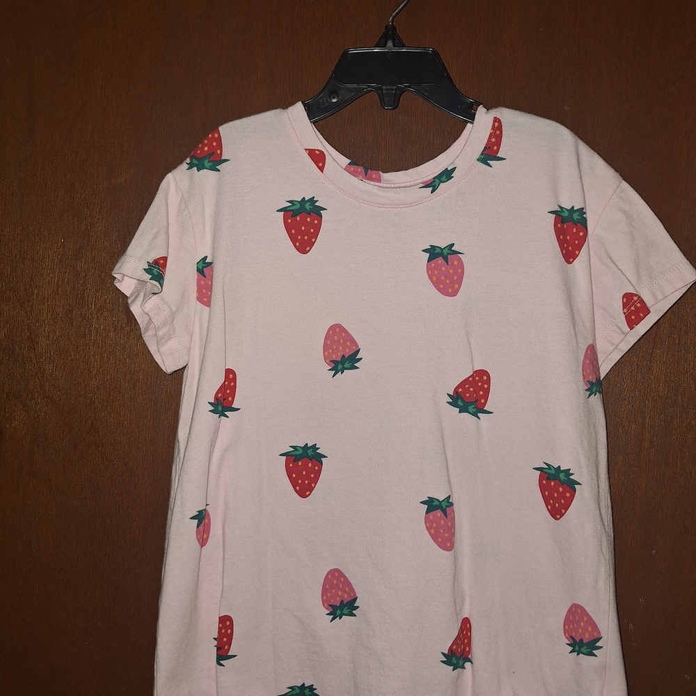 Old Navy Pink Strawberry Print Kids T-Shirt